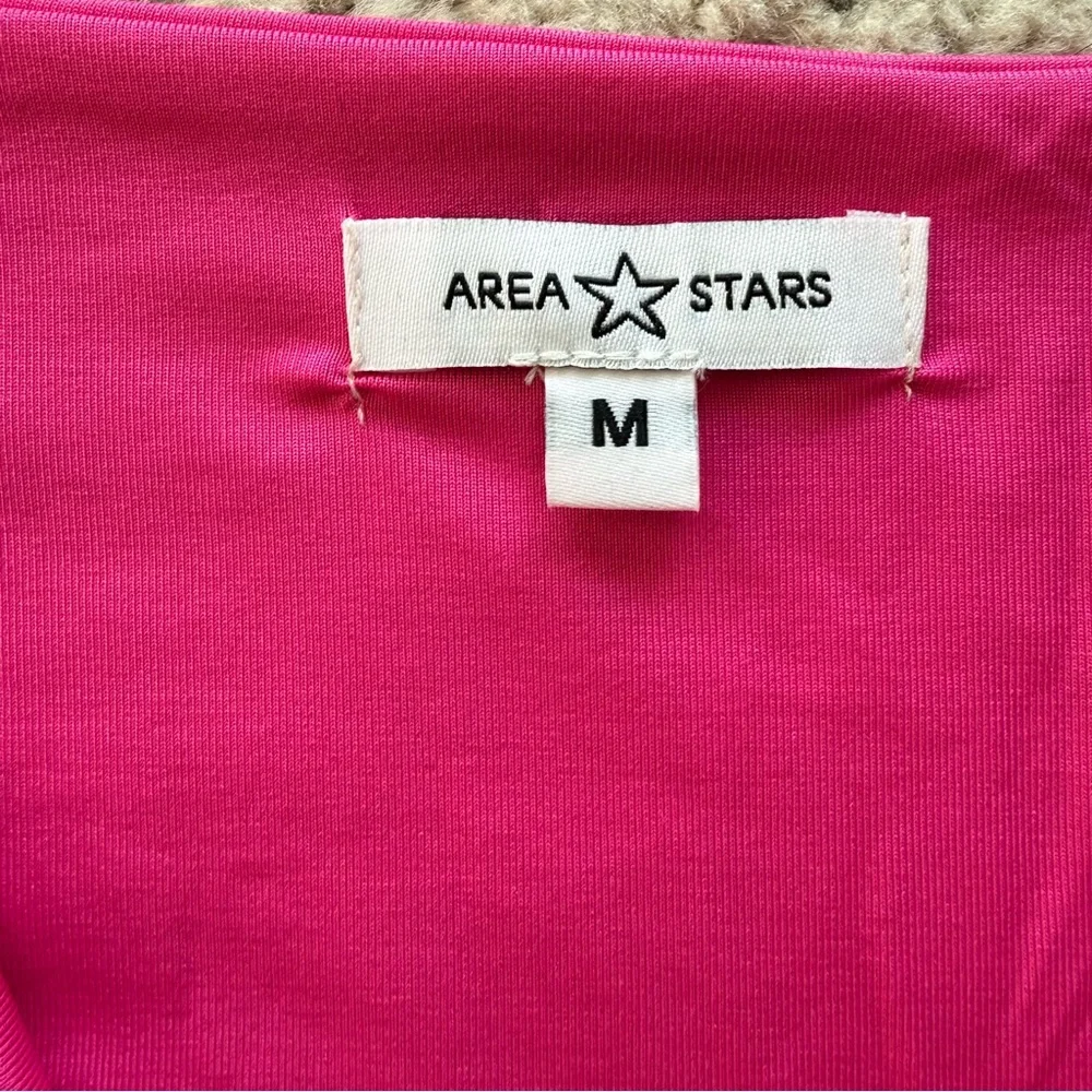 NWT- Area Stars Pink Criss Crossed Cropped Long Sleeve Sz M - Picture 7 of 12